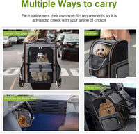 Cat Carrier Backpack, Expandable Pet Carrier with Sun Shade & Full Front Opening, Breathable Mesh - Grey / XL-Mesh Window - image 4