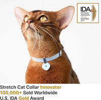 Safety Cat Collar Pro and Tag Set - U.S. IDA Gold Award, Elastic Release Cat Collar Charm Tag, Non Breakaway Cat Collar Adjustable with Charm for Kitten Small Large Cats (Blush Pink, S)