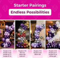 Bezente Assorted Latex Rainbow Balloons 100 Pack 12 inch – Fun for Kids & Family - 12-purple-s119 / 5inch (Small) - image 3