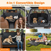 URPOWER 4 in 1 Dog Car Seat Cover for Back Seat - Black / Standard - image 4