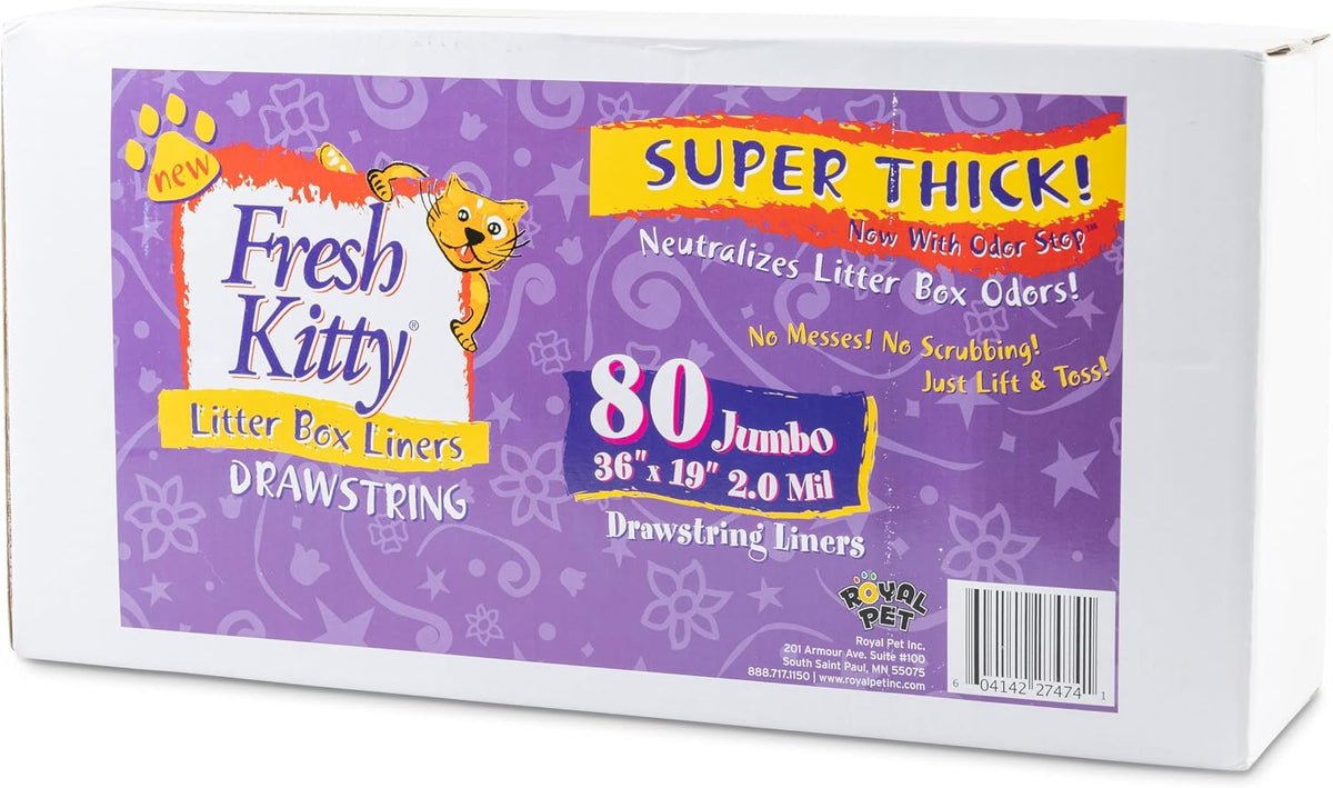 15 Count Fresh Kitty Litter Box Liners Super Thick, Durable - White / 80 Count (Pack of 1) - image 2