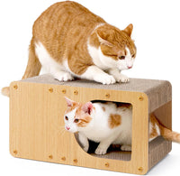 EHEYCIGA Cardboard Cat Scratcher House - 20x11.5x10.5inch / Brown