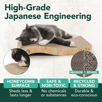 Reversible Wave Cat Scratcher for Indoor Cats - Oak / 1pcs - image 4