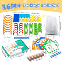 142pcs Wooden Pattern Blocks Montessori Smart Sticks Wooden Tangram - image 4