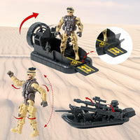 Wbzle army men action figures playset with soldiers, boats, tricycle and quadricycle - view 4