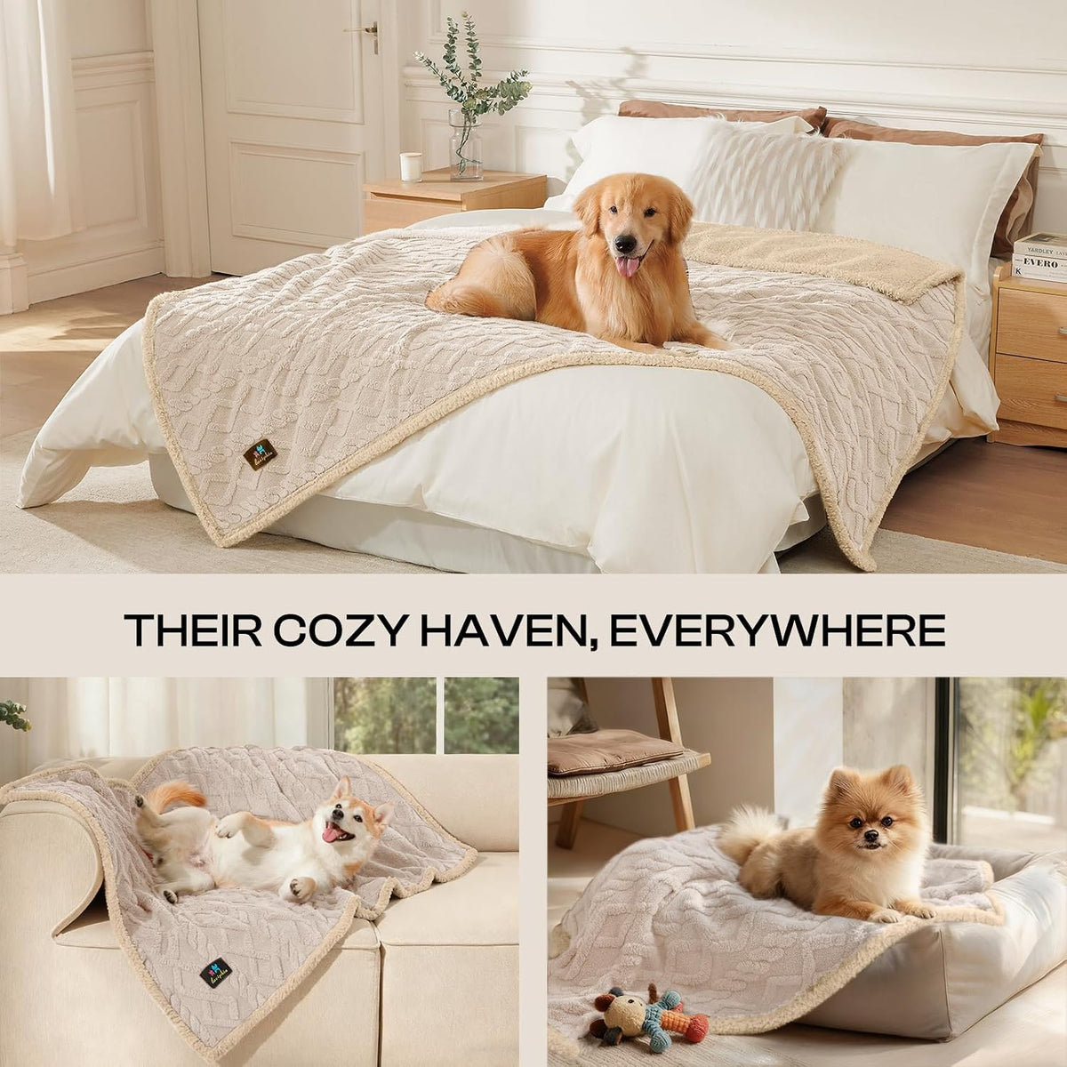 Luciphia Waterproof Dog Blanket - Beige / M (57" x40") - image 4