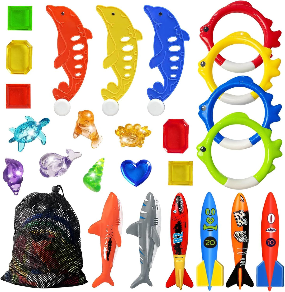 Jasonwell Pool Diving Toys Games - 25 PCS