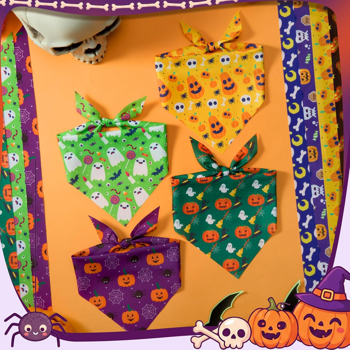 50 Pcs Halloween Dog Bandanas Bulk - 19.7 x 13.8 x 13.8 Inch / Halloween / 50 - image 2