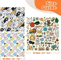 Cat Grooming Wrap, Cat Wrap Self-Adherent, Anti-Scratch Anti-Bite, Anti-Escape Grooming Bag for Cats Nail Clipping, Ear Cleaning, and Teeth Brushing (19.7 × 19.7" Cat Prints)