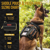 OneTigris Service Dog Vest Harness, Service Dog Cape Guardian Dog Backpack Harness with Pouches Dog Saddle Bag for Small Medium and Large Dogs (Black, Large)