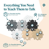 Talking Buttons for Dogs & Cats - 12 Buttons + 6 HexTiles (Neutral) - image 2