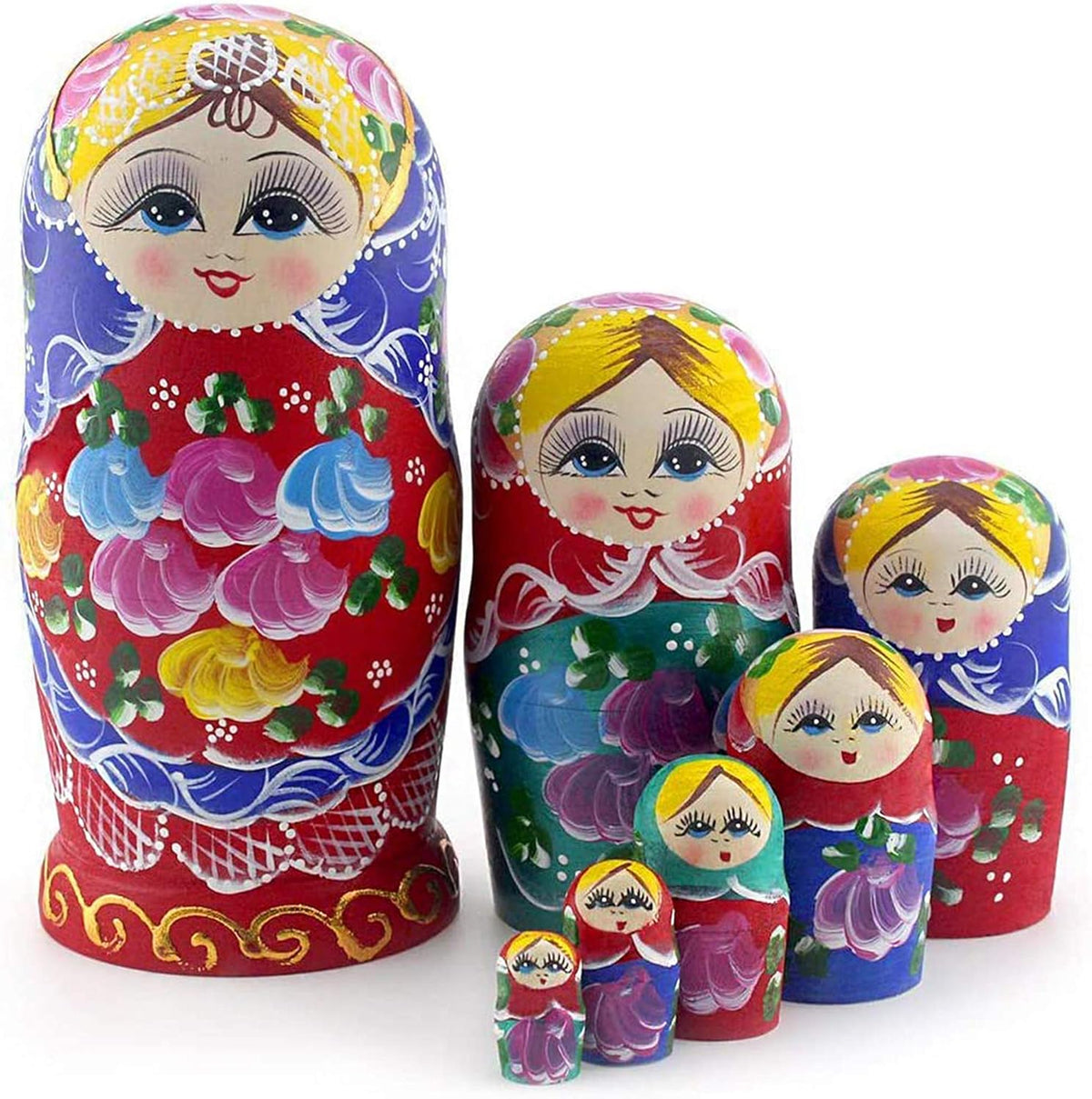 Starxing Russian Nesting Dolls Wood Matryoshka Stacking Set of 7 - Traditional