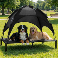 Elevated Dog Bed Raised Cooling Dog Cot for Large Dogs - Black / 60"L x 36"W x 49"H