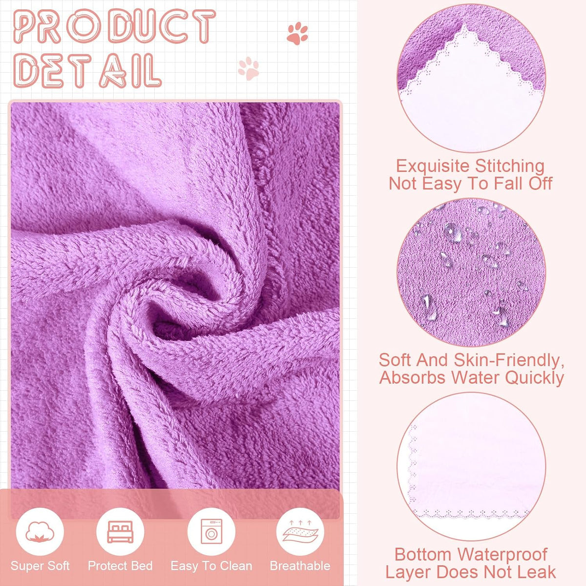 SmoothNovelty 5 Pcs Waterproof Guinea Pig Cage Liner - Colorful / 12" X 12" / Classic - image 3