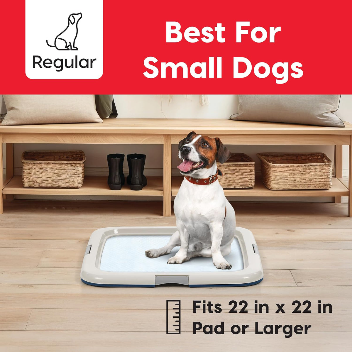 IRIS USA Secure Pee Pad Holder for Regular Sized Dogs - Navy / 22" x 22" - image 2