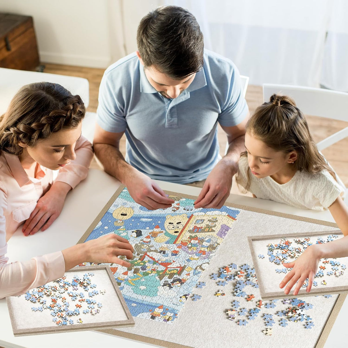 Yunihome puzzle board for 1000 pieces with 4 sorting trays and protective cover - view 24