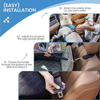 Dog Car Seat for Small Dogs - Puppy Car Seat with Safety Strap & Waterproof Padding, Portable Pet Carrier for Cars, Trucks & SUVs, Comfortable Elevated Bed for Pets Up to 35lbs (Black/Grey)