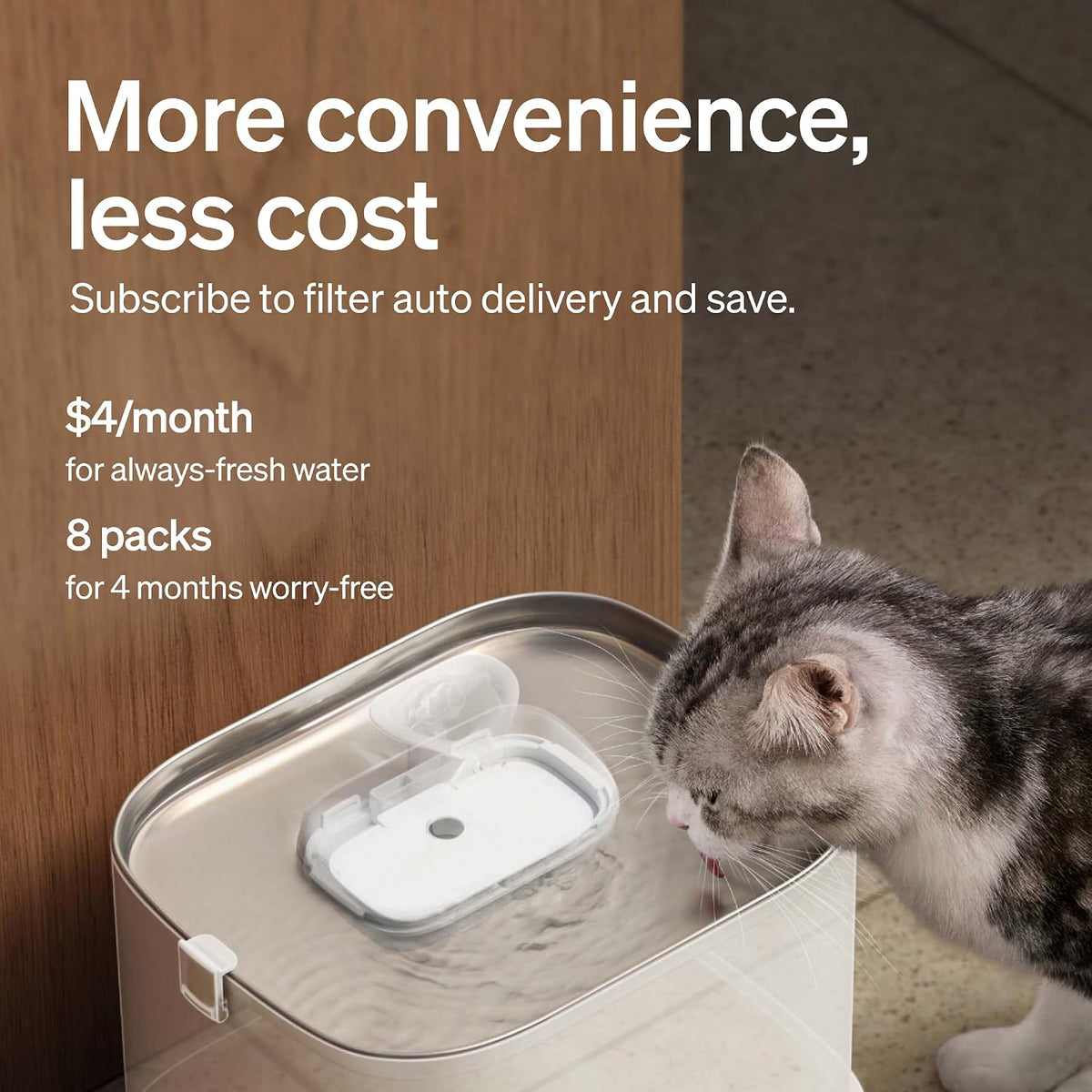PETLIBRO Upgrade Cat Water Fountain Stainless Steel Tray - White / 8 Filters - image 4