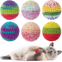 Cat Toys Balls, Wool Yarn Cat Ball with Bell Inside - 1.7 Inches
