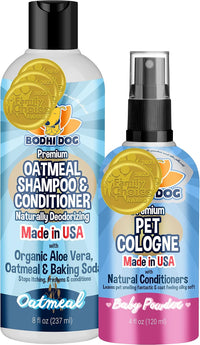 Bodhi Dog Premium Dog Cologne - 4 Fl Oz (Pack of 1) / 8oz Oatmeal Shampoo Bundle