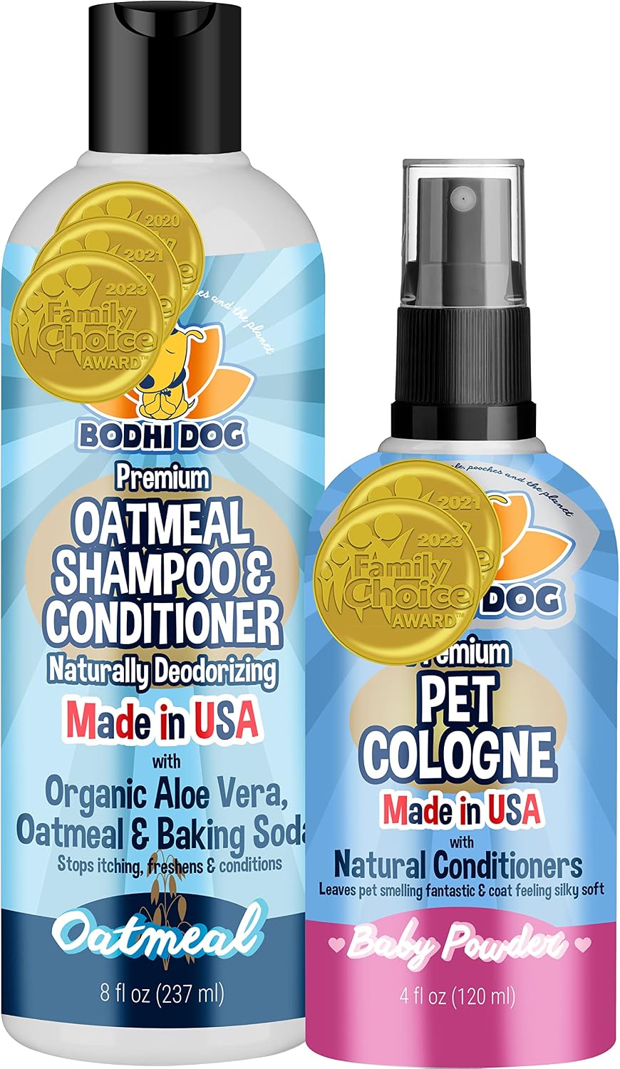 Bodhi Dog Premium Dog Cologne - 4 Fl Oz (Pack of 1) / 8oz Oatmeal Shampoo Bundle