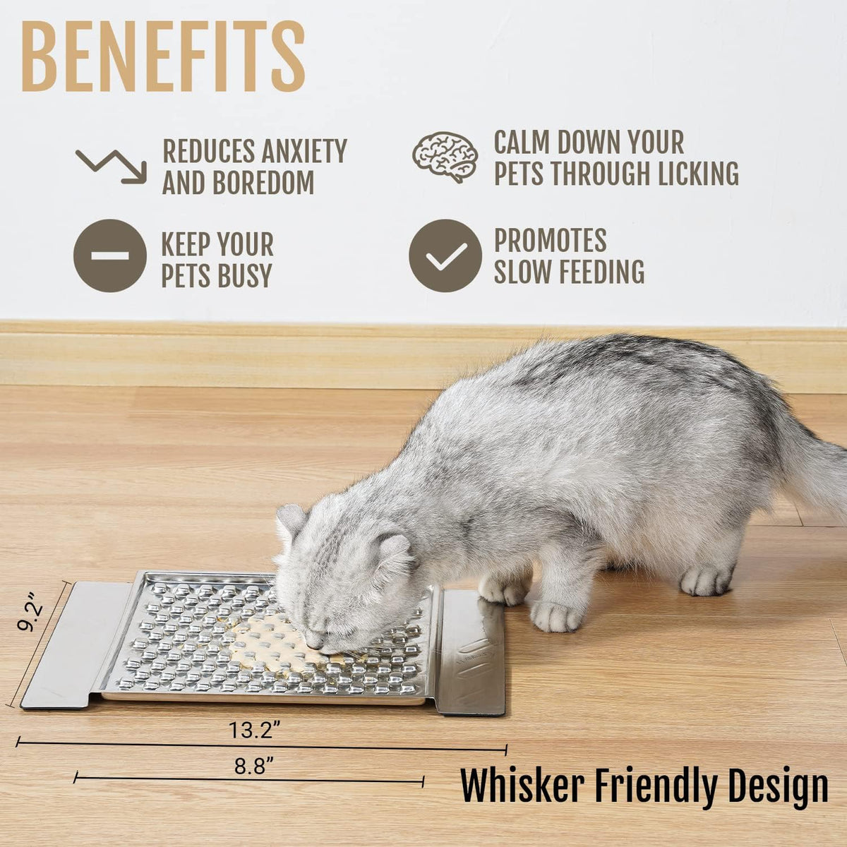 304 Stainless Steel Lick Mat for Dogs & Cats - Stainless Steel (Two Pack) - image 3
