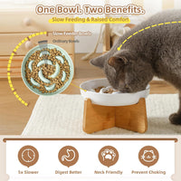 Elevated Cat Bowl Stand, Bamboo Base for Cat Dish - image 4