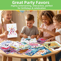 24 Sheets Make a Face Stickers for Kids Toddlers Party Favors Crafts – Fun for Kids & Family - Mixed Animals - image 4