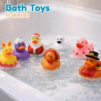 4E's Novelty 24 pack Halloween rubber ducks in pumpkin, cat, zombie, witch, skeleton and ghost desig - view 4