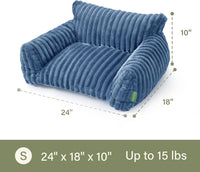 Cute Couch Bed for Pets, Supportive Cat Sofa for Indoor Cats - 24.0"L x 18.0"W x 10.0"Th / Blue - image 3