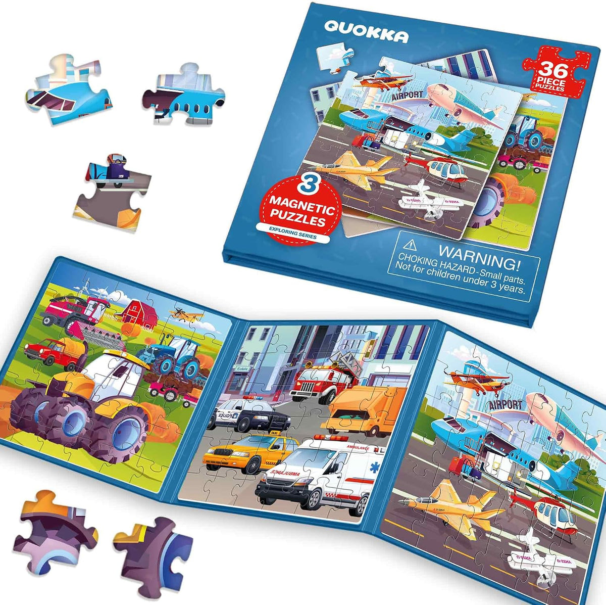 Magnetic Puzzles for Toddlers 3-5 - 8. Transport 24 Pcs Magnetic Puzzles