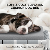 Elevated Dog Bed, Raised Cooling Lifted Dog Cot for Indoor & Outdoor – Essentials for Dogs - Cushion / S:20'' x 20'' x 8'' - image 3