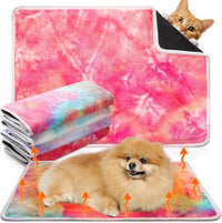 4 Pack Self Heating Cat Pad Self Warming Dog Mat, Heart - Tie Dye / 20 x 28 Inches