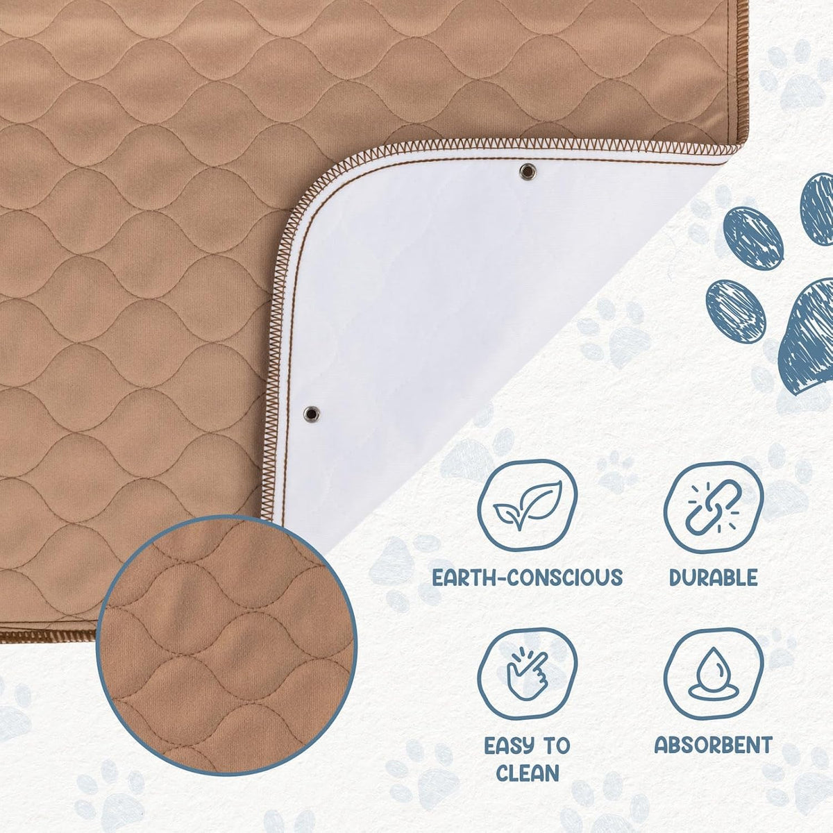 Washable Dog Training Pads, Reusable Waterproof Whelping - 48x60 Inch (Pack of 1, Rounded Corners) - image 4