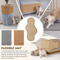 Sisal Cat Scratcher Mat with Sticky Tapes - Gray / 23.6" x 15.7" (2-Pack) - image 4