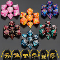 QMay 7 Sets Polyhedral Dice - 6 Colors B (42pcs)