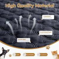 FunFurry Waterproof Dog Blanket, Couch Cover for Dogs Washable - 82 X 120 Inch - 1 Pack / Dark＆light Grey - image 2
