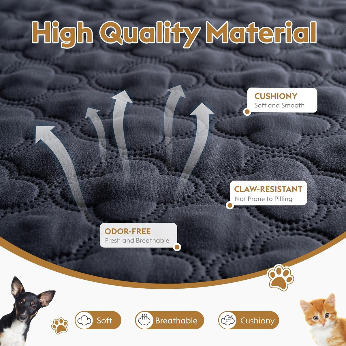 FunFurry Waterproof Dog Blanket, Couch Cover for Dogs Washable - 82 X 120 Inch - 1 Pack / Dark＆light Grey - image 2