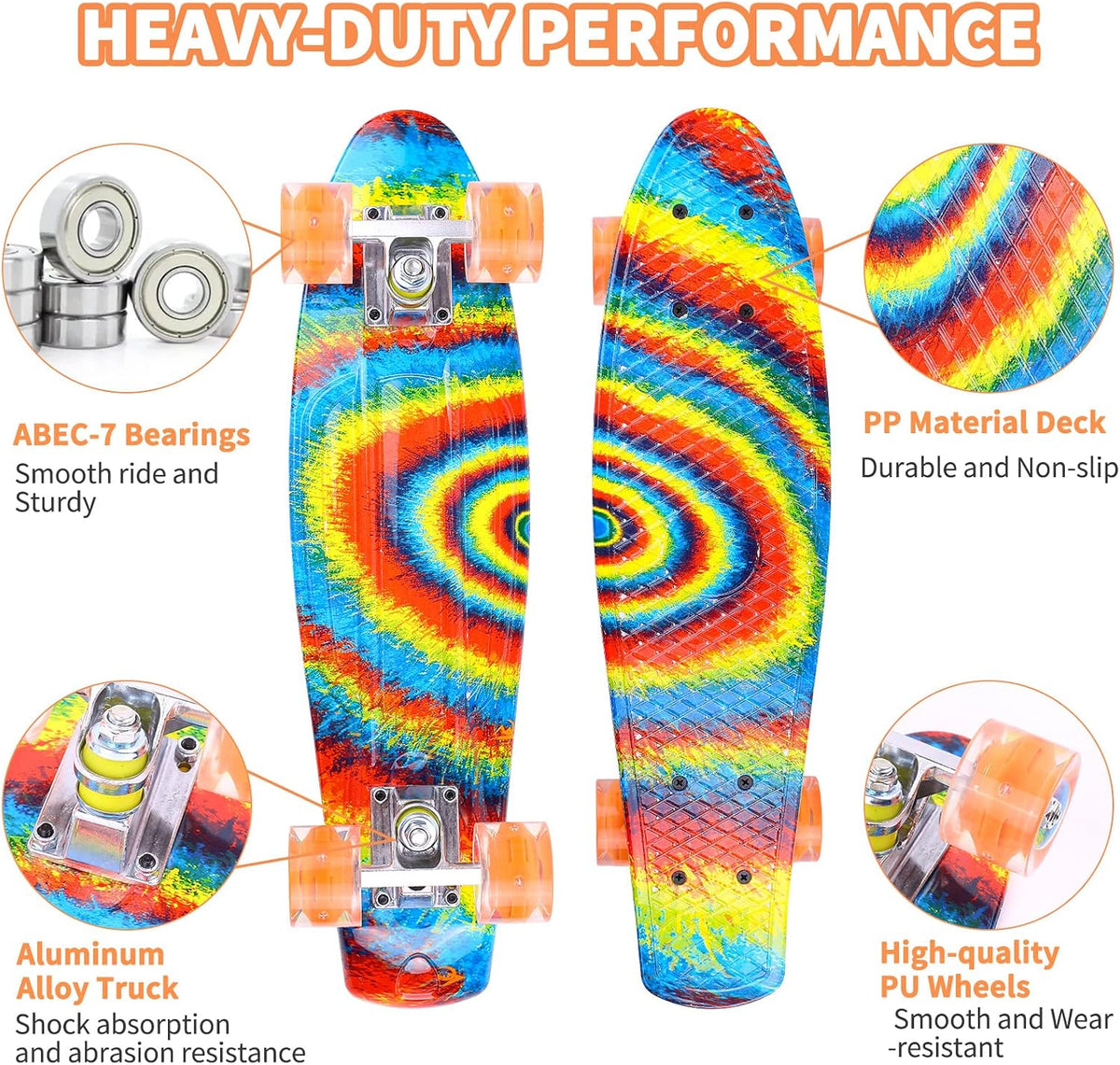 Skateboards, 22" Complete Skateboard - Rainbow - image 3