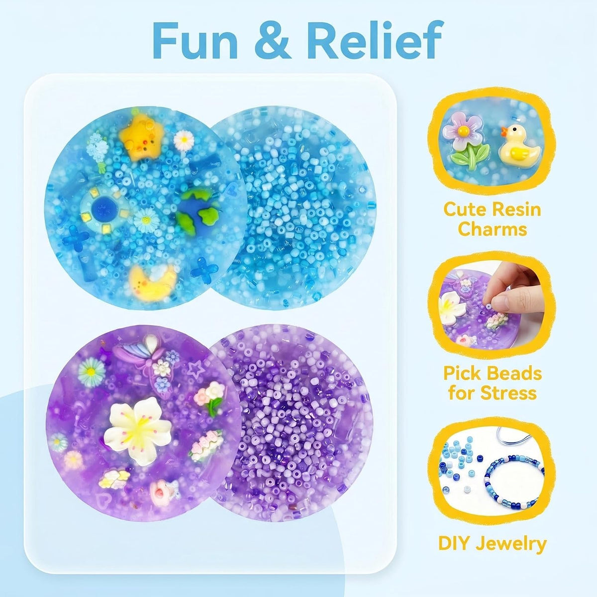Pixnest 5 pack picky pads, rainbow fidget picking pads 3.34 inch with tweezer - view 32