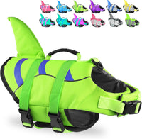 Fragralley Shark Dog Life Jacket - Medium / Green-Wave Shark