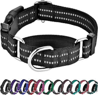 Martingale Collar for Dogs, Reflective Escape Proof, M - Black / Small