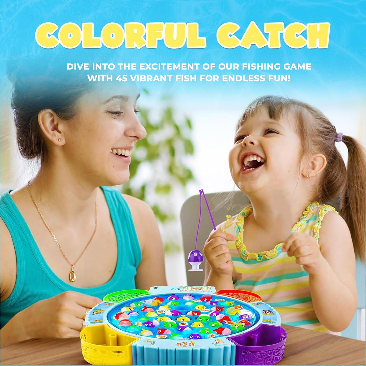 IPIDIPI TOYS magnetic fishing game with rotating board, colorful fish and fishing poles - view 4