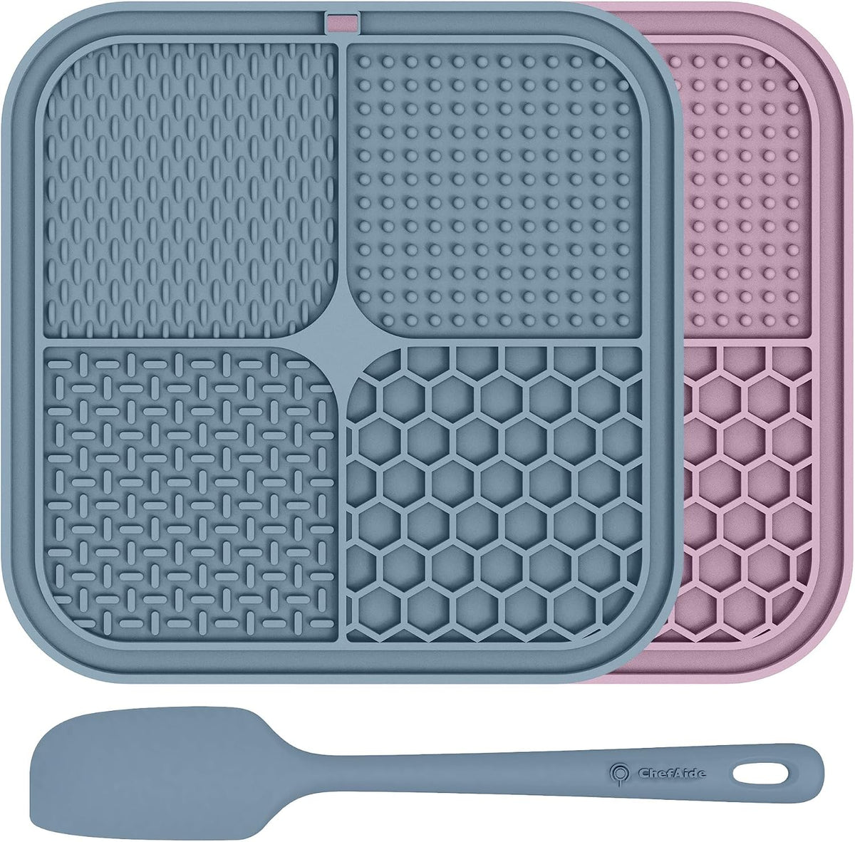 ChefAide 2 Pack Lick Mat for Dogs - Purple & Blue