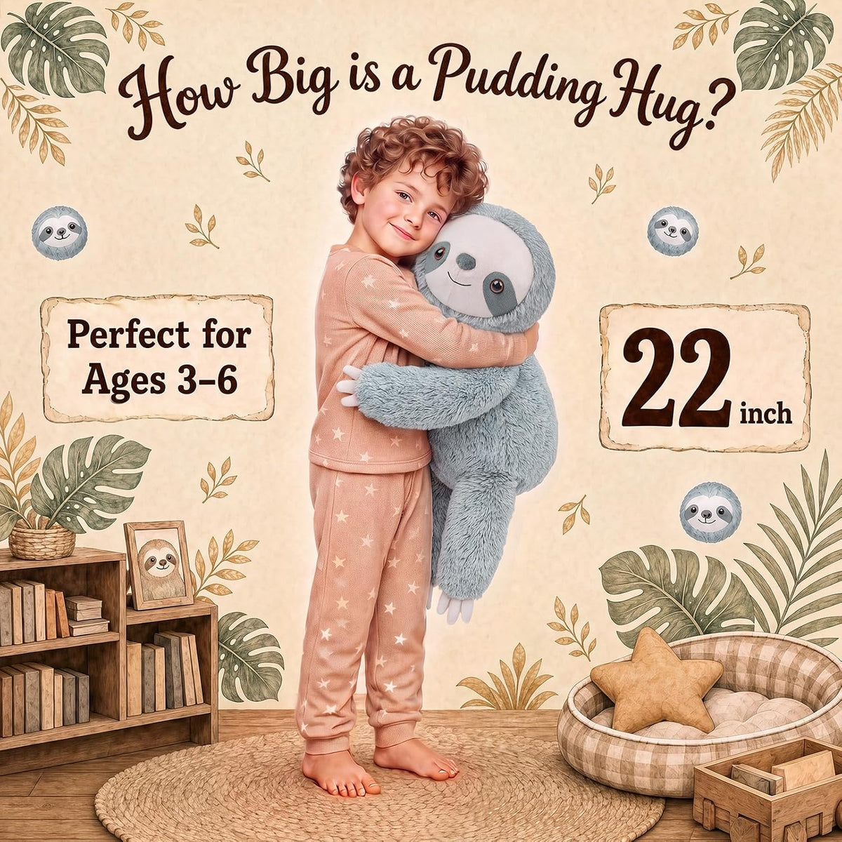gnomantic Turtle Weighted Stuffed Animals, Plush Pillow for Kids – Fun for Kids & Family - Blue Sloth / Medium / Sloth - image 2