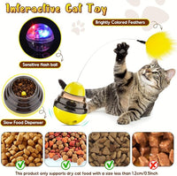 Interactive Cat Toys for Indoor Cats,Tumbler Toy for Kitten Tracking Balls Treat Dispenser for Bored Cat and Small Dogs to Chase and Exercise (Yellow)