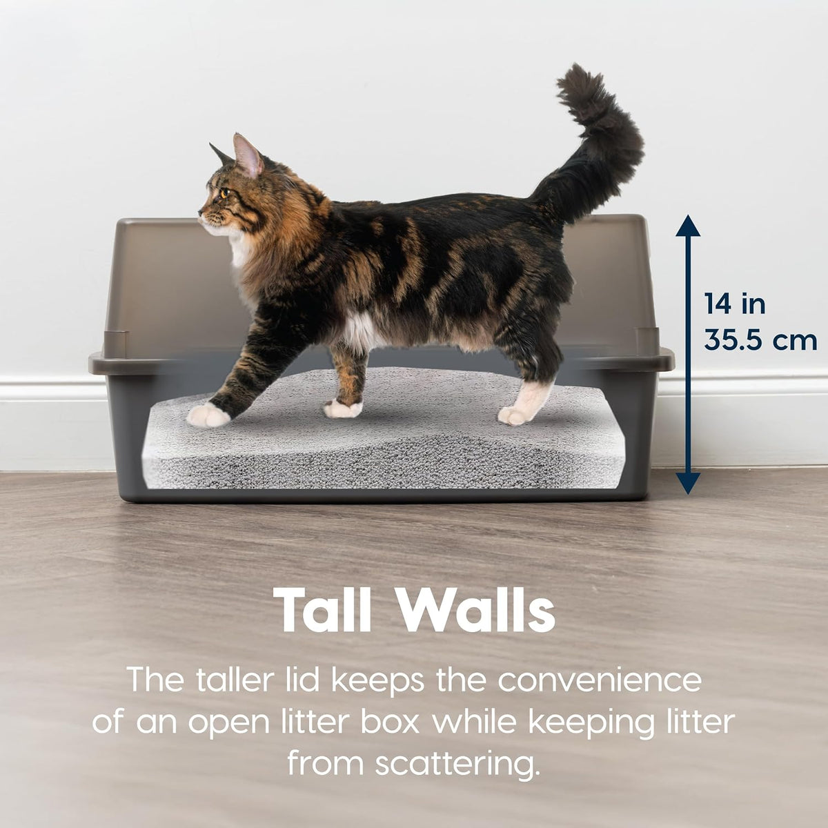 IRIS USA XX-Large High Sided Cat Litter Box, Scatter Shield - XXL / Gray - image 4