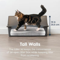 IRIS USA XX-Large Cat Litter Box, Open Top Extra Large Litter Box for Big Cats and Multi-Cat Households, High Sided Scatter Shield, Easy to Clean, 30" L x 20" W x 14" H, Gray