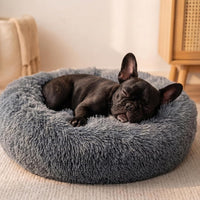 Small Calming Dogs Bed for Small Dogs Anti-Anxiety Machine Washable - Dark grey / 19 inches