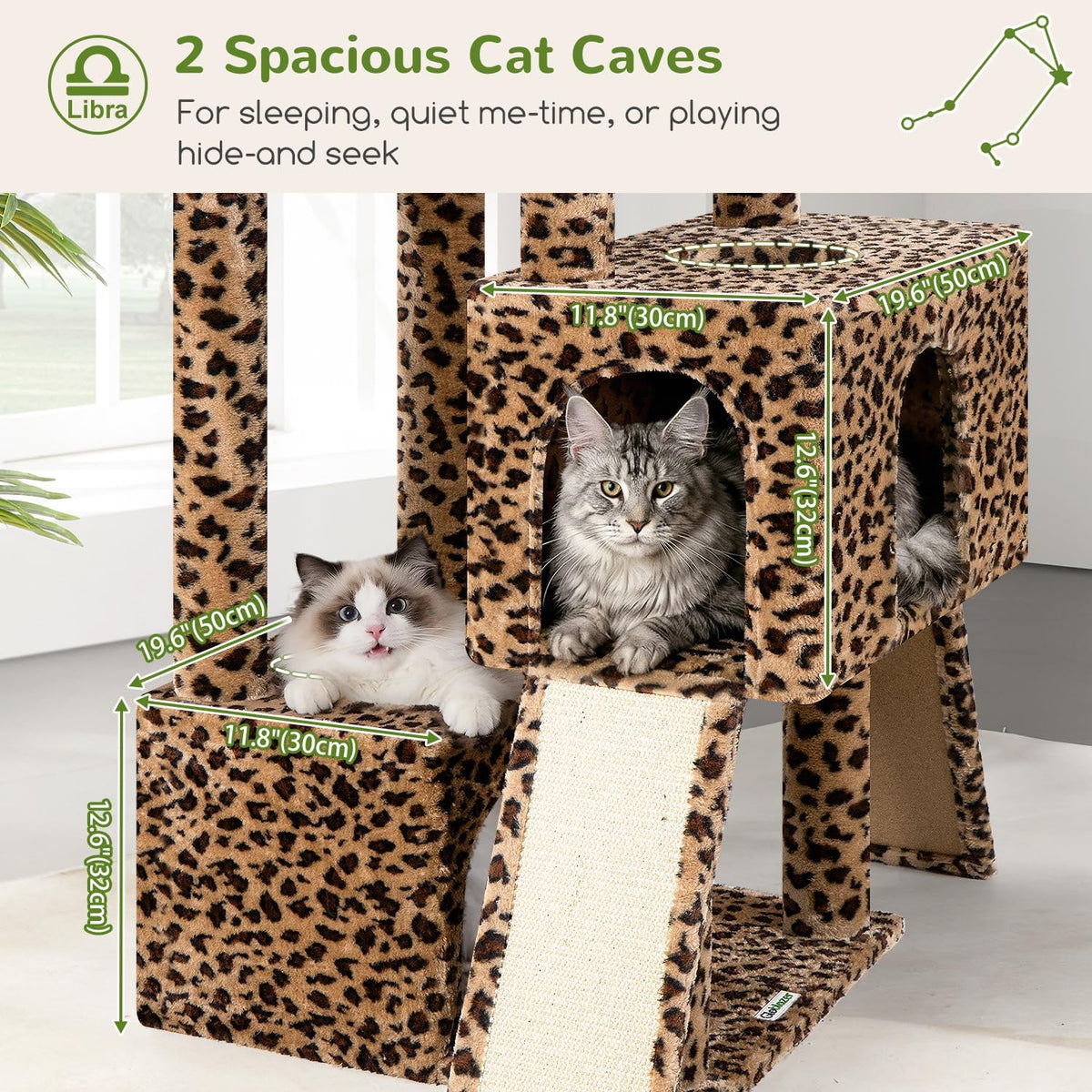 Globlazer Z78 Heavy Duty Cat Tree for 20lbs Large Adult Cats - Leopard Print / 78 inch - image 3